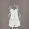 Pijama de Rayas Estilo Ins Europeo y Americano Transfronterizo para Mujer 2026 Nuevo Conjunto de Dos Piezas para Estar en Casa: Camisola Blanca y Shorts