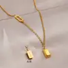 Collar Geométrico de Acero de Titanio en Forma de Herradura U para Mujer, Cadena para Clavícula de Diseño Sencillo de Nicho, Cadena Elegante y Versátil para Sudadera