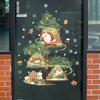 Coloridas Pegatinas Decorativas de Pared de Vidrio Navideñas Árbol de Navidad Muñeco de Nieve Papá Noel Regalo Calcomanías Electrostáticas para Vidrio de Ventana