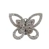 Pendientes de Mariposa Fantasma Versión Alta Gejia Versión Seiko V Oro Pendientes Completos de Diamante Doble Capa Estéreo Pendientes de Moda Europeos y Americanos