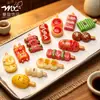 Espetos de comida de brinquedo simulados acessórios de churrasco de resina cola de creme materiais de artesanato DIY decorações miniaturas de casa de boneca