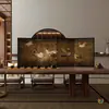 Nueva Pantalla Divisoria de Escritorio Estilo Chino para Sala de Té, Oficina, Ventana de Rincón de Piso a Techo, Biombo Pequeño Plegable, Biombo Plegable Móvil, Artículo Decorativo