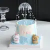 Decoración de Pastel para el Día de San Valentín Chino 2025 Lindos Adornos de Perro de Dibujos Animados Confesión de Pareja Paraguas Pequeño Transparente Enchufe