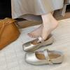 Sapatos Mary Jane Estilo Francês para Mulheres, Novos Sapatos Suaves Estilo Fada de Verão 2025 para Combinar com Saias, Sapatos Baixos Planos com Bico Quadrado