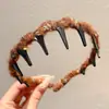 Diadema de Alta Corona con Dientes de Perla, Accesorio para el Cabello Antideslizante para Mujeres, Peine de Diadema de Lujo de Alta Gama para Uso Diario