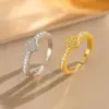 Amazon Transfronterizo Pulsera de Cuatro Hojas con Diseño Abierto de Nicho para Mujer Pulsera de Diseño de Alta Gama Chapada en Oro con Diamantes Completos Venta al por Mayor