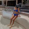 Bikini Triangular de Color Sólido Nuevo Europeo y Americano 2025 Traje de Baño Explosivo AliExpress Traje de Baño Sexy para Mujer Bikini