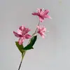 Novo Arranjo de Flores de Lírio 3D com 3 Cabeças Casamento Salão de Casamento Flor de Lírio Flor Artificial Adereços de Fotografia Decoração de Casa Flor de Mesa