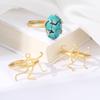 Anillo de Plata de Ley 925 para Hombre y Mujer Soporte Vacío Oro Antiguo DIY Soporte para Colgante de Cera de Abeja Oro Arena Turquesa Anillo Conformable Soporte