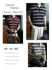 Polo de Malla de Punto Relajado con Bloques de Color a Rayas de Manga Corta para Hombre, Transpirable, Elegante, Camiseta Fina de Media Manga