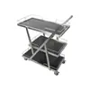 Carrito de Comedor Comercial KTV de Hotel de Tres Niveles de Acero Inoxidable y Vidrio Carrito para Bebidas Carrito de Entrega de Comida para Salones Privados de Restaurante Carrito de Mano para Pasteles