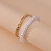Pulsera de Aleación Estilo Moderno y Elegante Pulsera Elástica de Perlas Juego de 2 Piezas Adecuado para Mujeres y Niñas Desplazamiento Vacaciones