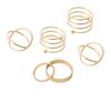 Moda Europea y Americana Transfronterizo Minimalista Anillo de Línea Conjunto Tendencia Personalidad Trenzado Anillos de Pareja Set de Accesorios de Joyería para Mujeres