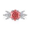 Anillo de plata esterlina S925 transfronterizo para mujer, con diseño de flor de hielo 8A, circonita, estilo femenino, dulce, rosa, geométrico, con diamantes de alto carbono.