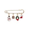 Broche de acessórios de Natal de desenho animado veado presente broche de floco de neve liga feito à mão gotejamento de óleo broche de Natal alfinete de lapela atacado