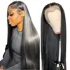 Peruca de Cabelo Longo Liso para Comércio Exterior Transfronteiriço Amazon, Mais Vendida na África, Borda com Renda Frontal, Repartição no Meio Cabelo Liso, Peruca de Fibra Sintética