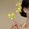 Nuevo pasador de flor con borla de perlas estilo chino para mujer, pinza lateral, accesorio para el cabello estilo antiguo Hanfu, accesorio para fotos