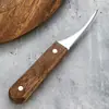 Aço Inoxidável 420 Cabo de Madeira Maciça Faca para Linha de Camarão Removedor de Linha de Camarão Gadget de Cozinha Descascador de Camarão Ferramenta de Limpeza de Intestino de Camarão