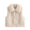 Comercio Exterior Transfronterizo Spot Estilo Europeo y Americano Otoño e Invierno 2025 Nuevo Chaleco sin Mangas de Piel con Solapas para Mujer
