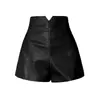 2026 Otoño/Invierno Nuevo Estilo Coreano Pantalones de Cuero para Mujer Versátiles Adelgazantes Piel Sintética PU Skinny Cintura Alta Ropa Exterior Shorts de Pierna Ancha