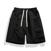 Verão Gelo Seda Casual Calças Homens Fino Plus Size Plus Size Botão Solto Calças Esportivas Retas All-match Shorts para Homens