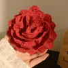 Caro clip de rosa seca del mismo estilo flor tridimensional retro francés horquilla estilo festivo clip de tiburón para la parte posterior de la cabeza