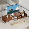 Elevador de escritorio de computadora con cajones para almacenamiento de oficina, soporte de monitor de escritorio y base elevada