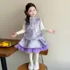 Conjunto de Vestido Hanfu de Estilo Chino Tradicional para Niñas Otoño e Invierno para Niños Mayores, Atuendo de Invierno de Nuevo Estilo Chino para Celebraciones de Año Nuevo