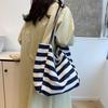 Estilo coreano Casual Artístico Bolsa de Lona Elegante Moda Contraste Cor Bolsa Moda Fresco Bolsa de Ombro Listrada Bolsa Feminina