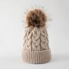 Gorro de Punto de Lana Gruesa Transfronterizo para Otoño e Invierno para Mujer, Moderno Diseño Trenzado, Resistente al Frío y Cálido, Gorro para Bebé con Pompón Protector de Orejas para Niños