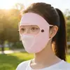 Máscara facial completa de verão para mulheres, lavável, unissex, máscara fina de seda gelada respirável de verão com aba para proteção solar