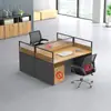 Mesa de Estación de Trabajo para Personal de Oficina para Cuatro o Seis Personas, Combinación de Escritorio y Silla para Personal, Escritorio de Oficina Particionado Simple Moderno
