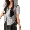 Chamarra Camisa Casual con Capucha a Cuadros para Mujer