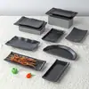 Platos de Melamina Rectangulares Comerciales Imitación Porcelana Platos para Barbacoa Olla Caliente Platos de Restaurante Estilo Japonés