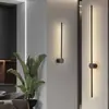 Luminária de parede minimalista, luminária de parede simples nórdica para cabeceira de quarto, luminária linear rotativa, luz linear decorativa para parede de fundo da sala de estar