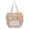 Bolsa de Lona para Estudiante Mujer 2024 Primavera Nueva Bolso de Hombro de Gran Capacidad Estilo Coreano Bolsa para Libros Multiusos para Clase