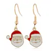 Brincos de Natal Desenho Animado de Novo Produto Transfronteiriço Liga de Zinco Gotejamento de Óleo Papai Noel Rena Brincos Simples Versáteis