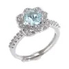 Anillo abierto de flor redonda hueca de circón estilo coreano, anillo para dedo índice de diseño nicho, joyería de lujo ligero de alta gama para mujer