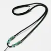 Cordón para Collar de Jade con Colgante de Jade Verde Aceite, Colgante de Ágata de Jade Hetian, Correa de Cuello Ajustable Hecha a Mano