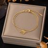 Pulseiras Europeias e Americanas de Aço Titânio Novo que Não Desbotam para Mulheres, Acessórios de Mão Versáteis Estilo Ins, Joias de Mão da Moda para Meninas, High-End