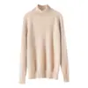 Suéter de punto grueso de siete puntadas con cuello alto y mangas raglán de cachemira pura para mujer, nuevo estilo otoño e invierno, suave y cálido, adecuado para usar en capas