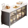 Gabinete de cocina extra grueso, gabinete de comedor de losa de roca, gabinete de almacenamiento de pie con puertas, gabinete de almacenamiento de vajilla multifuncional móvil
