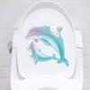 M-74 caricatura lindo dos pequeñas ballenas flores rosa niña corazón pegatinas de inodoro decoración del hogar pegatinas de pared autoadhesivas