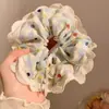 Lenço quadrado estilo Chanel pequeno prendedor de cabelo grande para mulheres pequeno prendedor de cabelo floral faixa de cabelo corda de cabelo acessório de cabeça coreano de alta qualidade