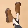 Botas altas para mujeres petite, versátiles botas de nieve con suela gruesa, nuevo estilo de invierno 2026, cómodos y cálidos zapatos de algodón con forro de felpa