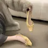 Encuentro de Primera Temporada Sandalias de Tacón Grueso con Lazo Suave Punta Cerrada 2026 Primavera/Verano Nuevos Zapatos de Noche para Mujer de Tacón Bajo Cómodos