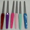 Lima de Uñas de Acero Inoxidable en Stock de Fábrica Herramienta de Manicura de Plástico Tira de Lijado para Lima de Uñas