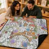 Manta de Franela con Graffiti Floral de Bosque de Hongos Modelo Nuevo 2026 Manta Cubre Sofá para Siesta en la Oficina en Todas las Estaciones