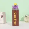 Novo copo térmico esportivo para estudantes, copo com canudo de uso duplo na cor macaron, modelo popular de comércio exterior, copo de água portátil para viagens ao ar livre