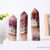 Cristal Natural Amatista Ágata Columna de Cristal Hexagonal Columna de Punta Única Piedra de Energía Columna de Cristal Adornos Fabricante Mayorista